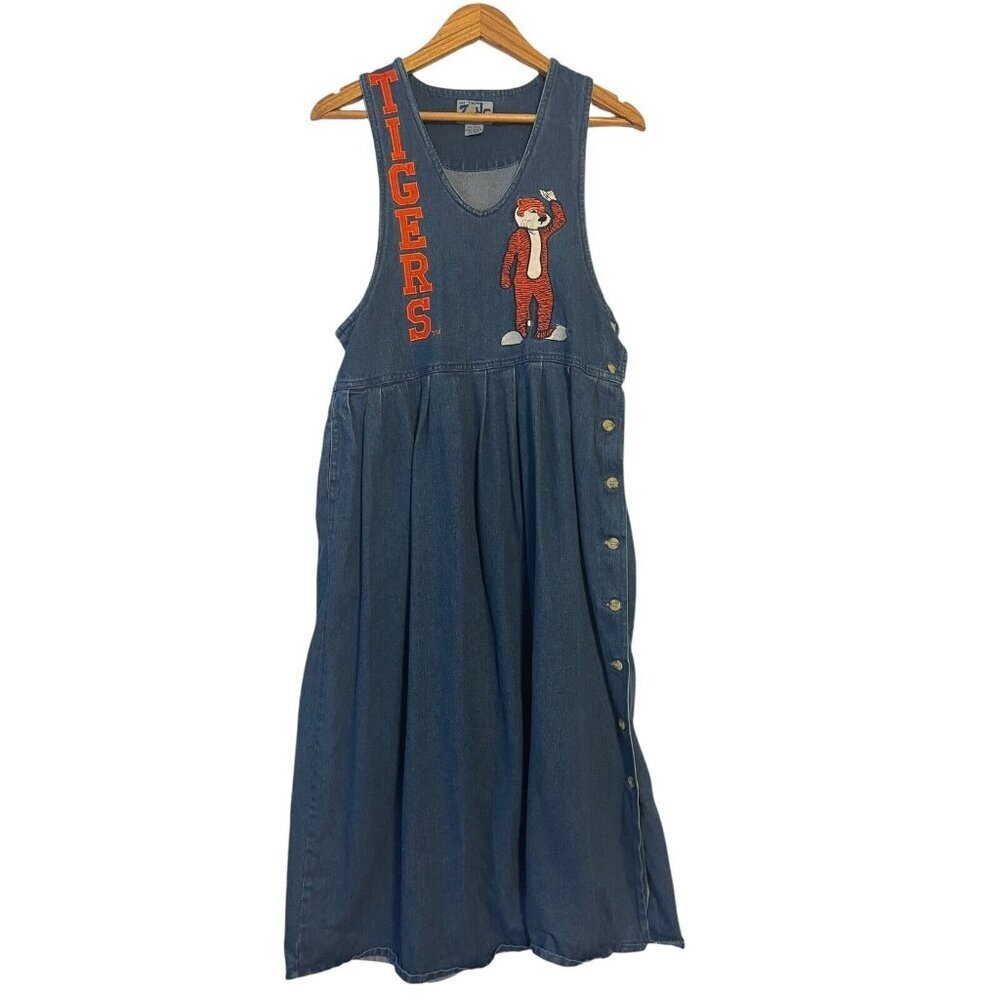 Auburn Tigers Cotton Denim Jumper Dress Size Small College Football